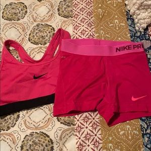 Nike pro and sports bra